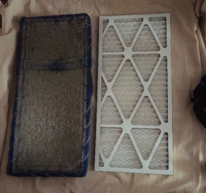 dirty metal exhaust filter