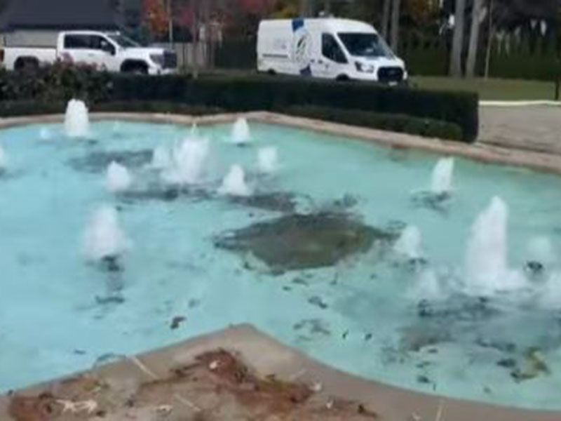 A pool with a 6 pump
