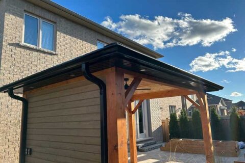 A sitting space in front of the house