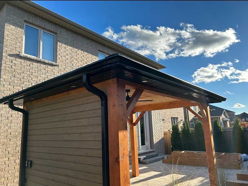 A sitting space in front of the house