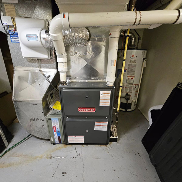 A basement Furnace heating system
