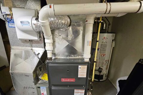 A basement Furnace heating system