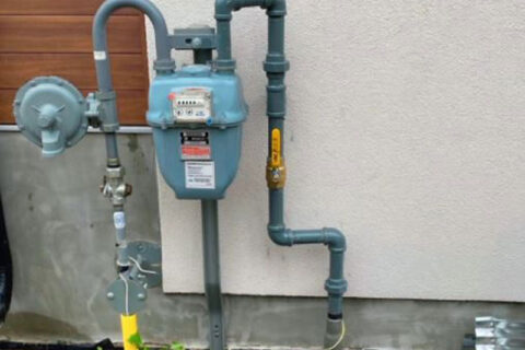 A Gas supply pipe to the basement