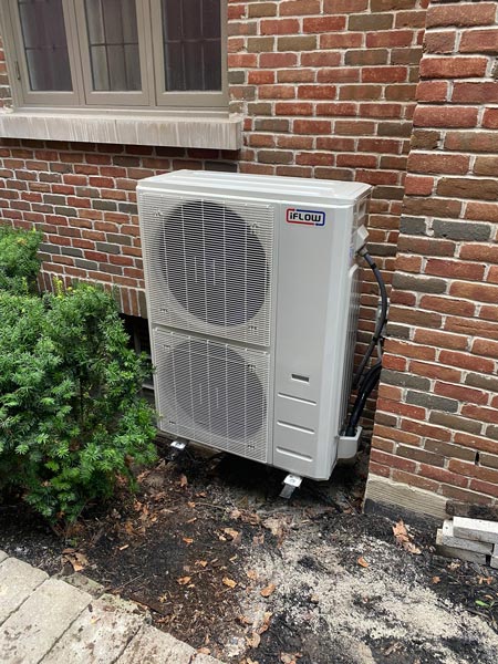 Outdoor iFLOW brand air conditioning unit installed Outdoor iFLOW brand air conditioning unit installed