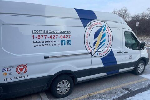 A white van with Scottish Gas Group Inc branding