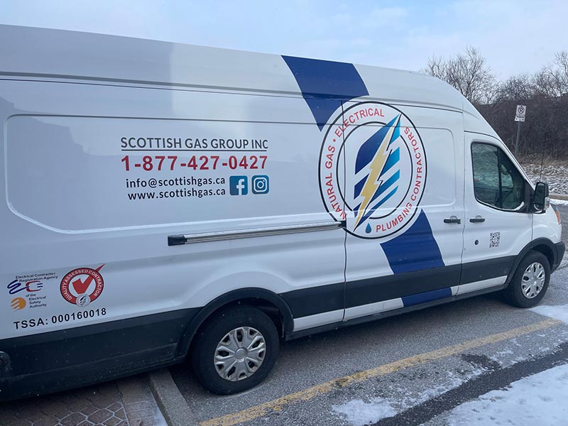 A white van with Scottish Gas Group Inc branding A white van with Scottish Gas Group Inc branding