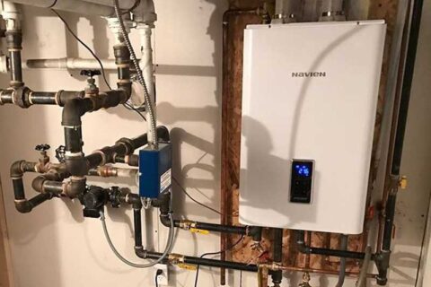 Navien Boiler installed in the basement