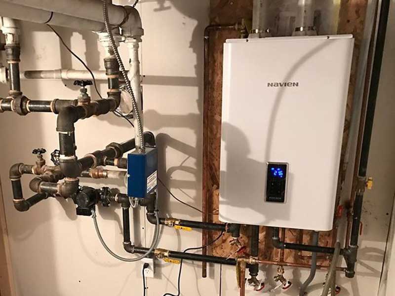 Navien Boiler installed in the basement