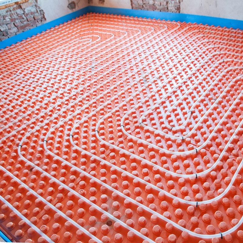 hydronic radiant heating installed in home
