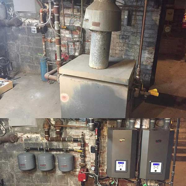 A ultra high efficiency boiler in the basement
