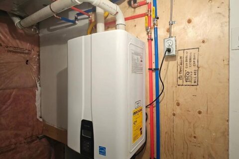 Wall-mounted tankless water heater