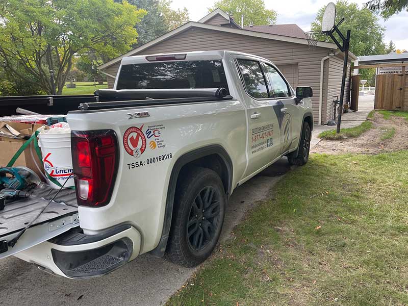 A pickup truck parked on the drive way