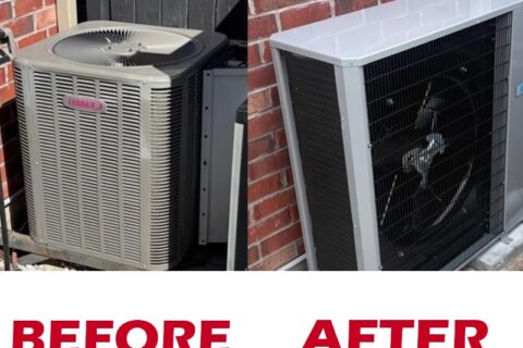 before and after heat pump installation