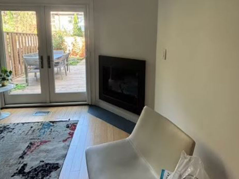 A fireplace inside the house