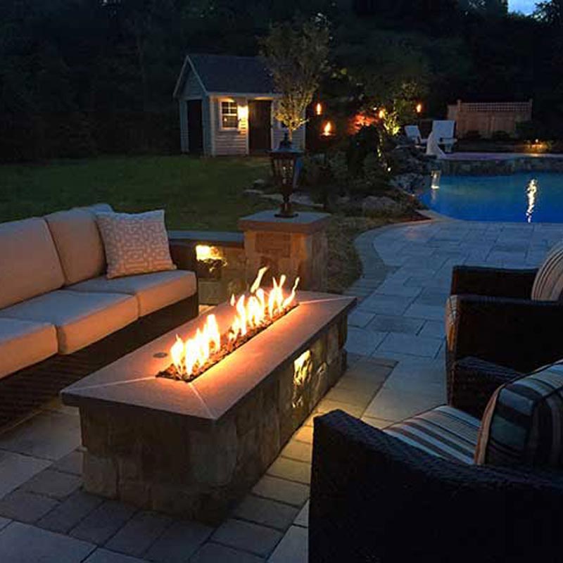 gas fireplace table