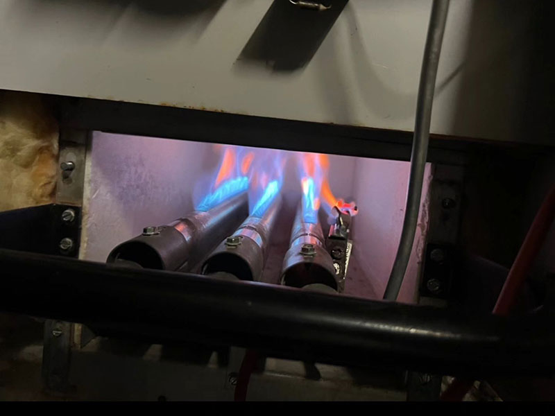 furnace gas turned for heating
