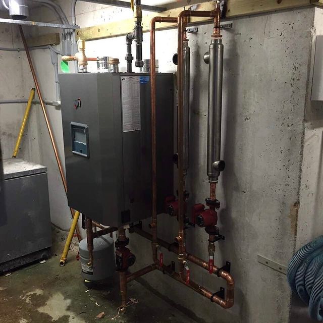 high efficiency NTI boiler in the basement