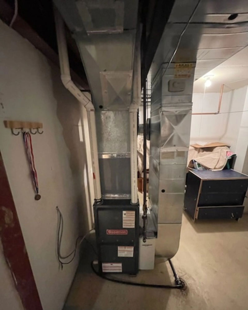 gas furnace installation in basement